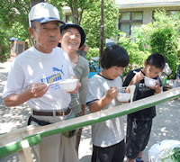 夏のような暑さでした、こんな時はやっぱり流しそうめんだよな、ウメ〜